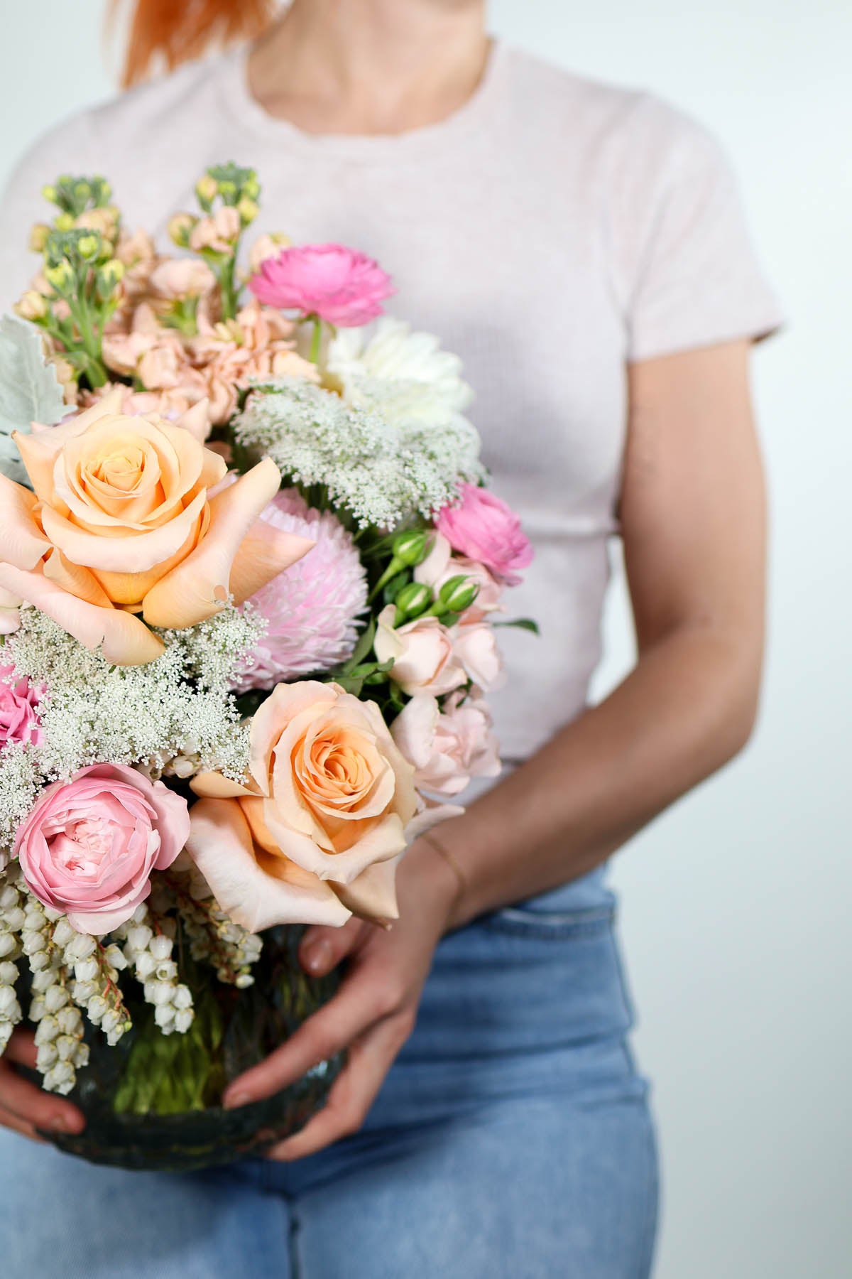 Brisbane Market Flowers Florence vase – delicate pastel blooms for same-day delivery Brisbane
