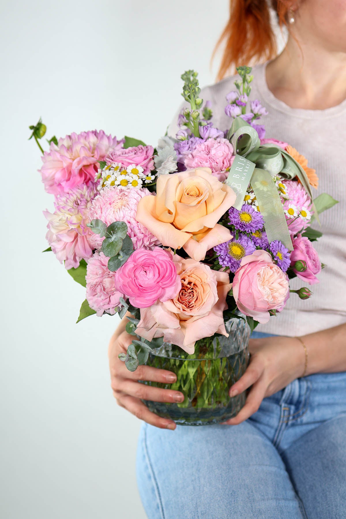 Nora Pastel Blooms Vase Arrangement