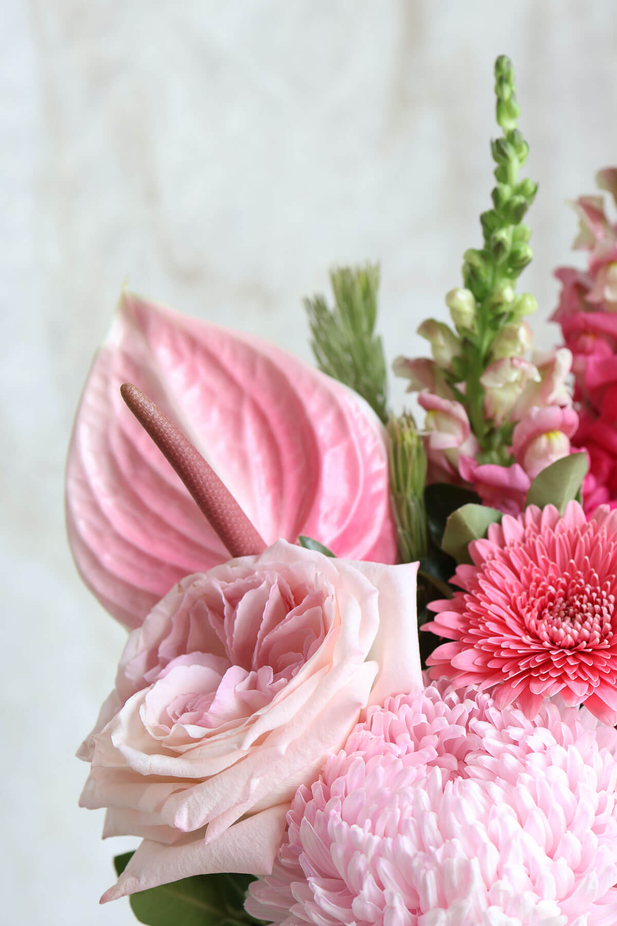 Modern pink flowers made by Brisbane Market Flowers.