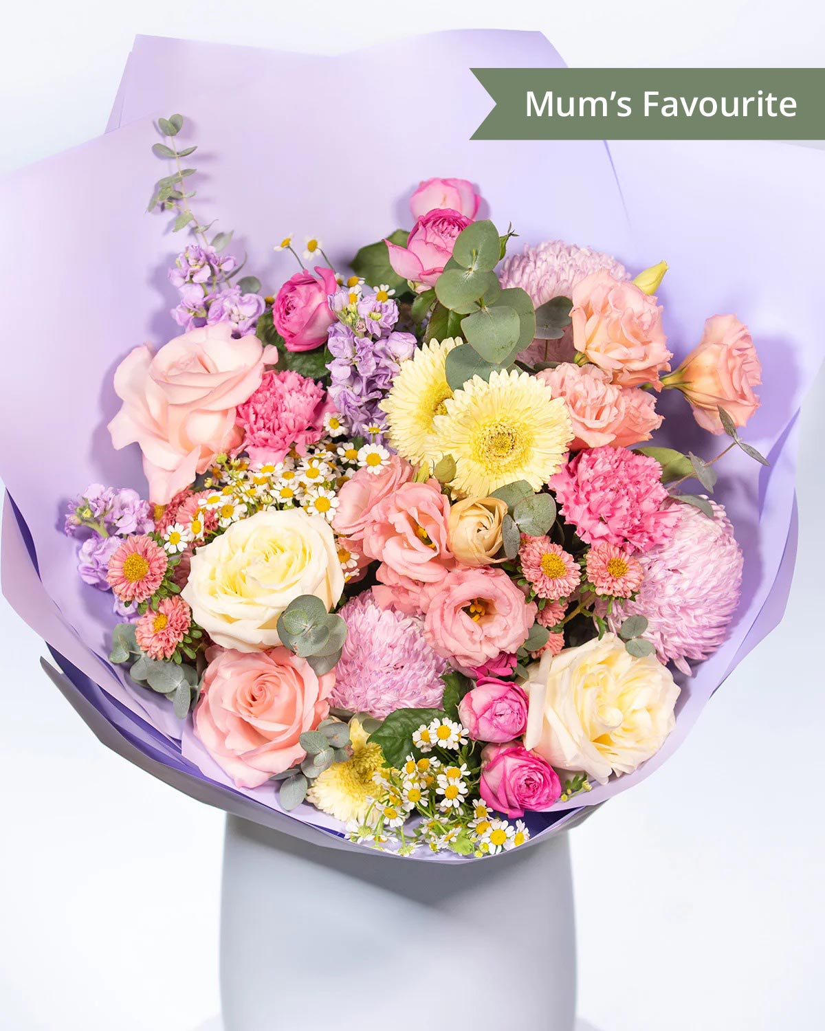 A luxury Mother's Day bouquet featuring a mix of pastel flowers.