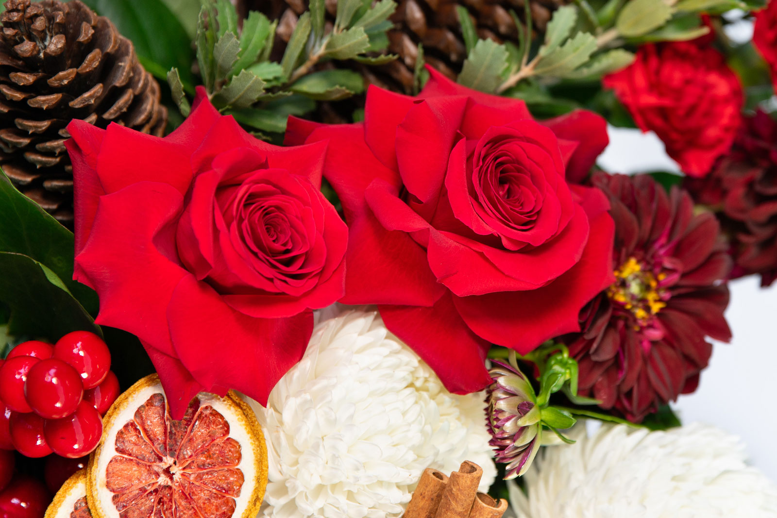 Brisbane Market Flowers luxury christmas bouquets with red roses.