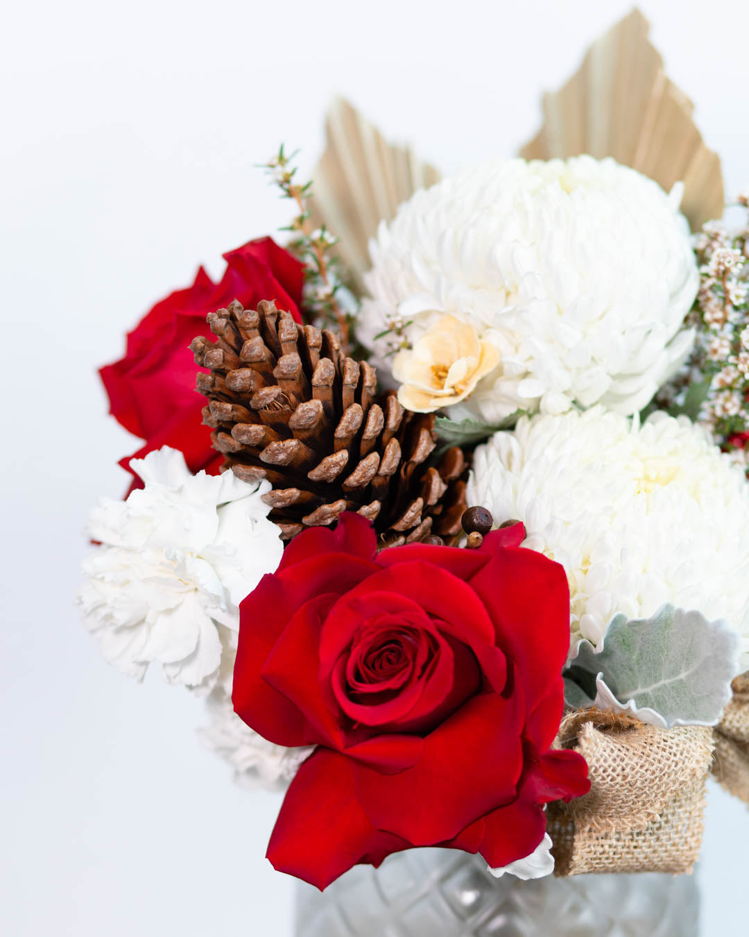 Small festive vase design perfect for Christmas table centerpiece or gift giving